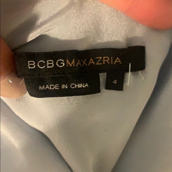 BCBGMAXAZRIA silver 100% silk midi dress! - Picture 3 of 7
